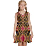 Kaleidoscope Art Pattern Ornament Kids  Sleeveless Tiered Mini Dress