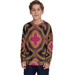 Kaleidoscope Art Pattern Ornament Kids  Crewneck Sweatshirt