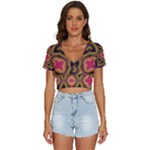 Kaleidoscope Art Pattern Ornament V-Neck Crop Top