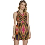 Kaleidoscope Art Pattern Ornament Sleeveless High Waist Mini Dress