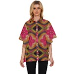 Kaleidoscope Art Pattern Ornament Women s Batwing Button Up Shirt