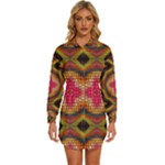 Kaleidoscope Art Pattern Ornament Womens Long Sleeve Shirt Dress