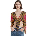 Kaleidoscope Art Pattern Ornament Trumpet Sleeve Cropped Top