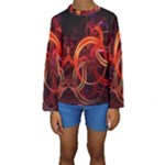 Abstract Seamless Pattern Kids  Long Sleeve Swimwear