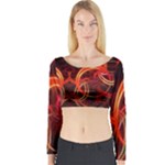 Colorful Prismatic Chromatic Long Sleeve Crop Top