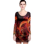 Colorful Prismatic Chromatic Long Sleeve Bodycon Dress