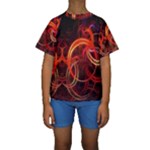 Construction Background Geometric Kids  Short Sleeve Swimwear
