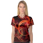 Construction Background Geometric V-Neck Sport Mesh T-Shirt