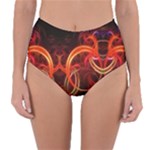 Colorful Prismatic Chromatic Reversible High-Waist Bikini Bottoms