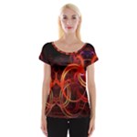 Construction Background Geometric Cap Sleeve Top