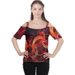Construction Background Geometric Cutout Shoulder T-Shirt