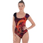 Construction Background Geometric Short Sleeve Leotard 