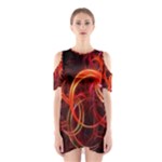 Abstract Seamless Pattern Shoulder Cutout One Piece Dress
