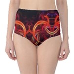 Construction Background Geometric Classic High-Waist Bikini Bottoms