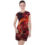 Abstract Seamless Pattern Drawstring Hooded Dress