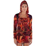 Abstract Seamless Pattern Long Sleeve Hooded T-shirt