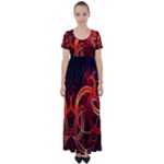 Abstract Seamless Pattern High Waist Short Sleeve Maxi Dress
