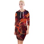 Colorful Prismatic Chromatic Quarter Sleeve Hood Bodycon Dress
