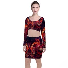 Long Sleeve Crop Top & Bodycon Skirt Set 