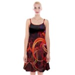 Abstract Seamless Pattern Spaghetti Strap Velvet Dress