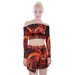 Off Shoulder Top with Mini Skirt Set 