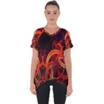 Construction Background Geometric Cut Out Side Drop T-Shirt