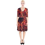 Colorful Prismatic Chromatic Wrap Up Cocktail Dress