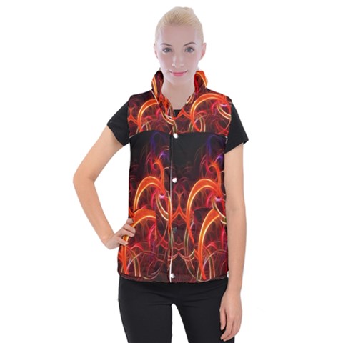Abstract Seamless Pattern Women s Button Up Vest from ArtsNow.com