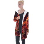 Construction Background Geometric Longline Hooded Cardigan