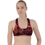 Abstract Seamless Pattern Criss Cross Racerback Sports Bra