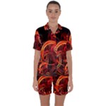 Abstract Seamless Pattern Satin Short Sleeve Pajamas Set
