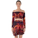 Abstract Seamless Pattern Off Shoulder Top with Skirt Set