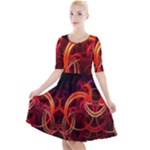 Abstract Seamless Pattern Quarter Sleeve A-Line Dress