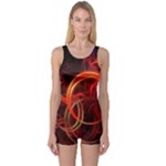 Background Fractal Abstract One Piece Boyleg Swimsuit