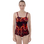 Colorful Prismatic Chromatic Twist Front Tankini Set