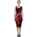 Construction Background Geometric Sleeveless Pencil Dress