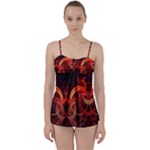 Construction Background Geometric Babydoll Tankini Set