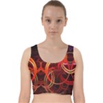 Abstract Seamless Pattern Velvet Racer Back Crop Top