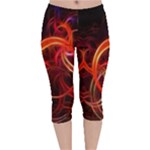 Abstract Seamless Pattern Velvet Capri Leggings 