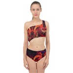 Colorful Prismatic Chromatic Spliced Up Two Piece Swimsuit