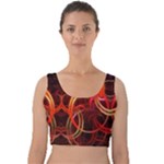 Construction Background Geometric Velvet Crop Top