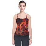 Construction Background Geometric Velvet Spaghetti Strap Top