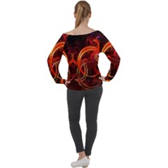 Off Shoulder Long Sleeve Velour Top 