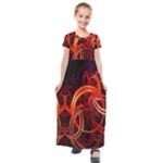 Abstract Seamless Pattern Kids  Short Sleeve Maxi Dress