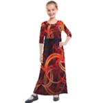 Abstract Seamless Pattern Kids  Quarter Sleeve Maxi Dress
