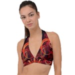 Background Fractal Abstract Halter Plunge Bikini Top
