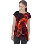 Background Fractal Abstract Cap Sleeve High Low Top