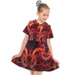 Abstract Seamless Pattern Kids  Short Sleeve Shirt Dress