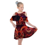 Abstract Seamless Pattern Kids  Shoulder Cutout Chiffon Dress