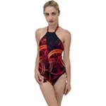 Construction Background Geometric Go with the Flow One Piece Swimsuit
